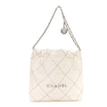 Shiny Calfskin Quilted Small Chanel 22 White Black