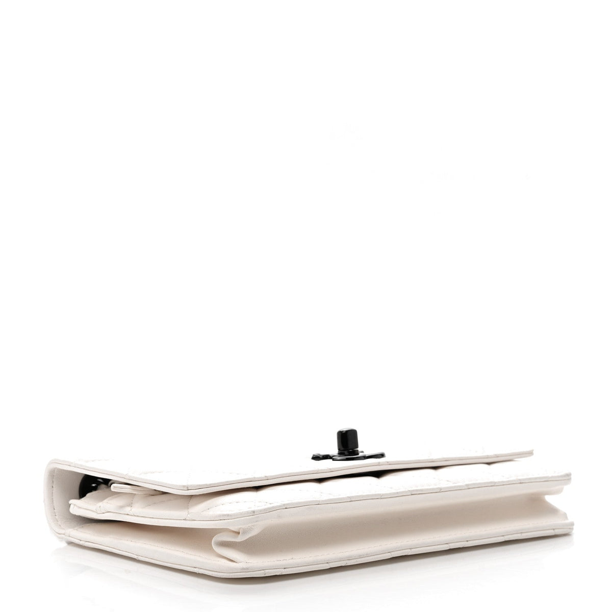 Lambskin Quilted Mini Trendy CC Wallet On Chain WOC White