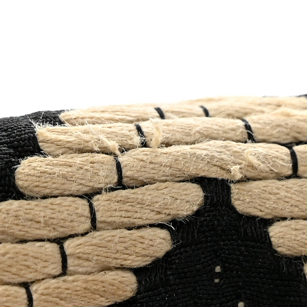 Fabric Chevron Braided Medium Boy Flap Black White
