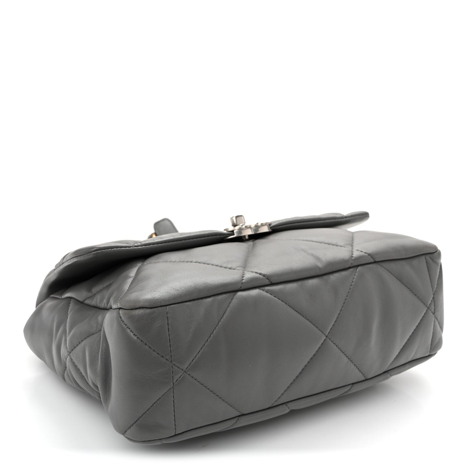 Lambskin Quilted Large Chanel 19 Flap Dark Grey