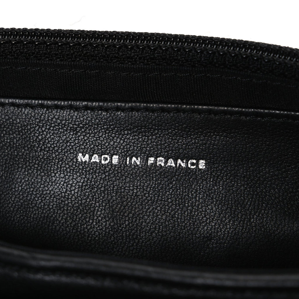 Lambskin Half Moon Wallet On Chain WOC Black