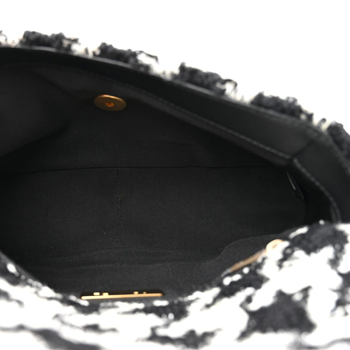 Tweed Quilted Medium Chanel 19 Flap Black Ecru White