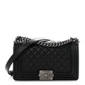 Lambskin Quilted Medium Boy Flap Black