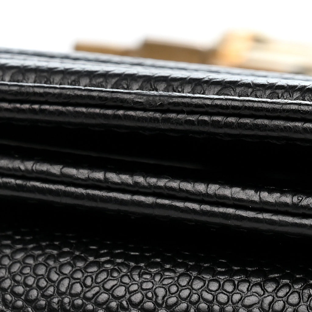 Caviar Chevron Quilted New Medium Boy Flap Black