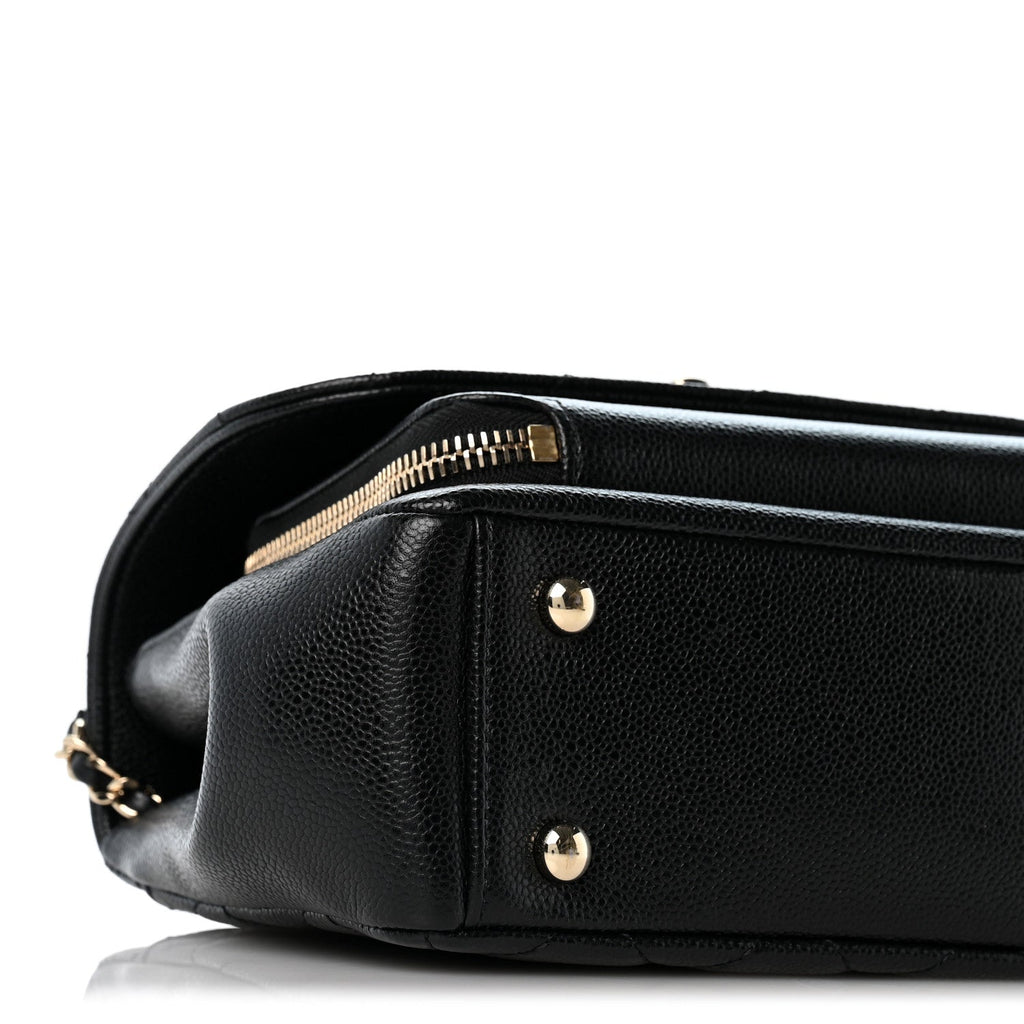 Caviar Quilted Small Business Affinity Flap Black