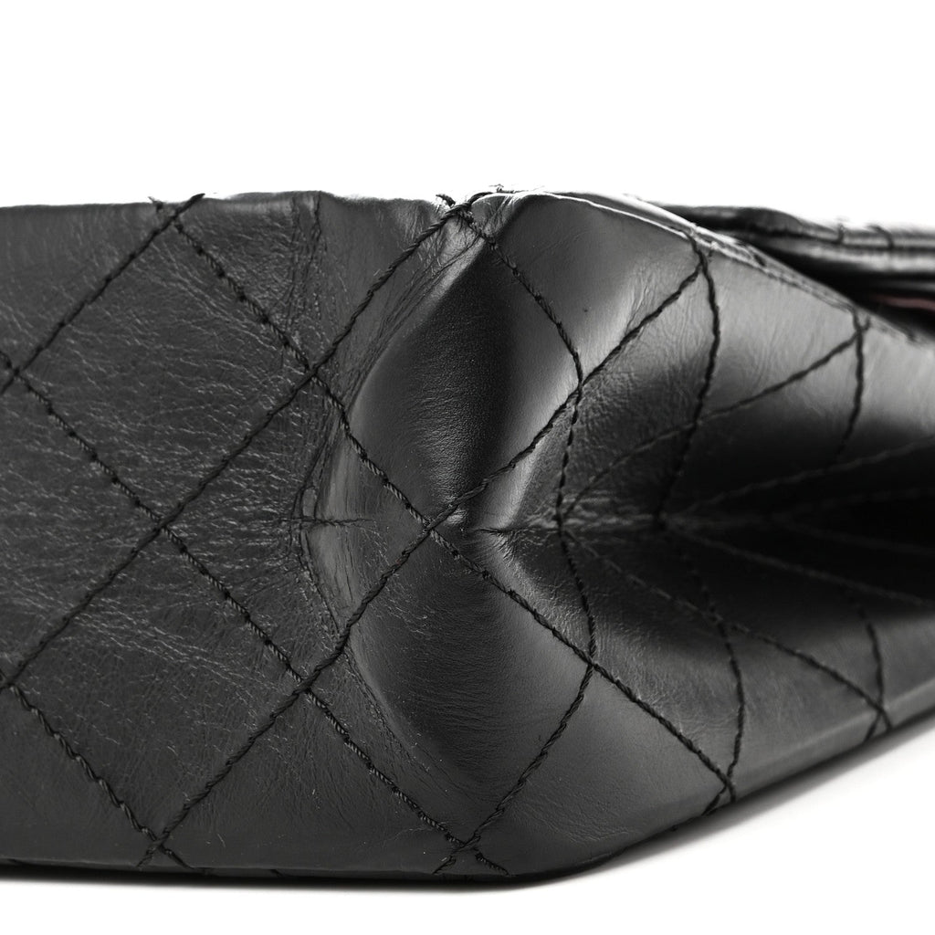 Aged Calfskin Quilted 2.55 Reissue 226 Flap Black