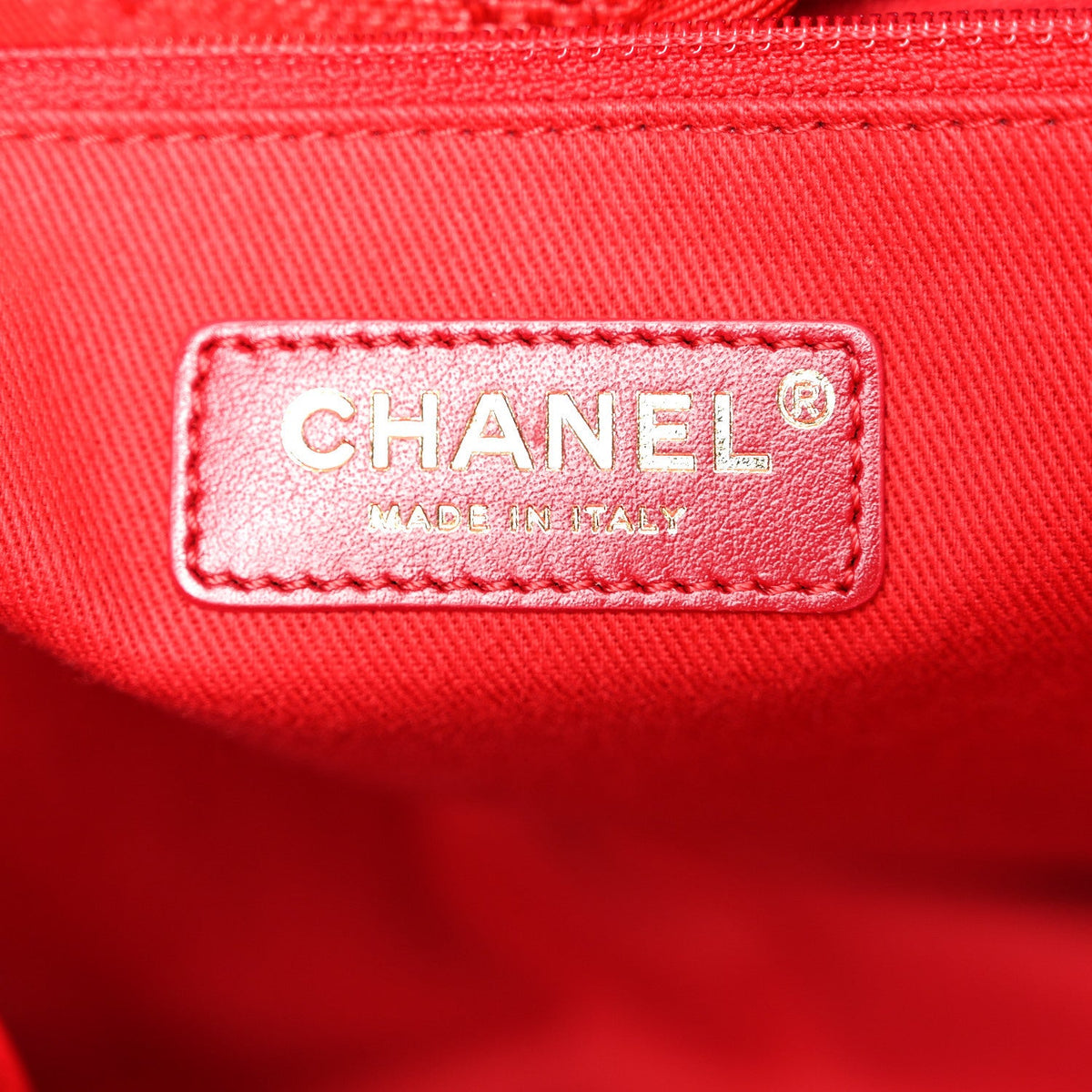 Mixed Fibers Striped Medium Deauville Tote Red