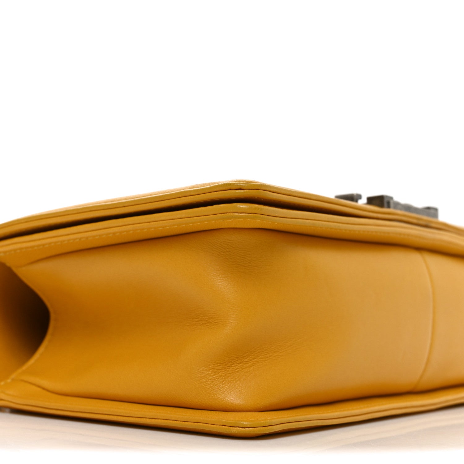 Lambskin Quilted Medium Boy Flap Yellow