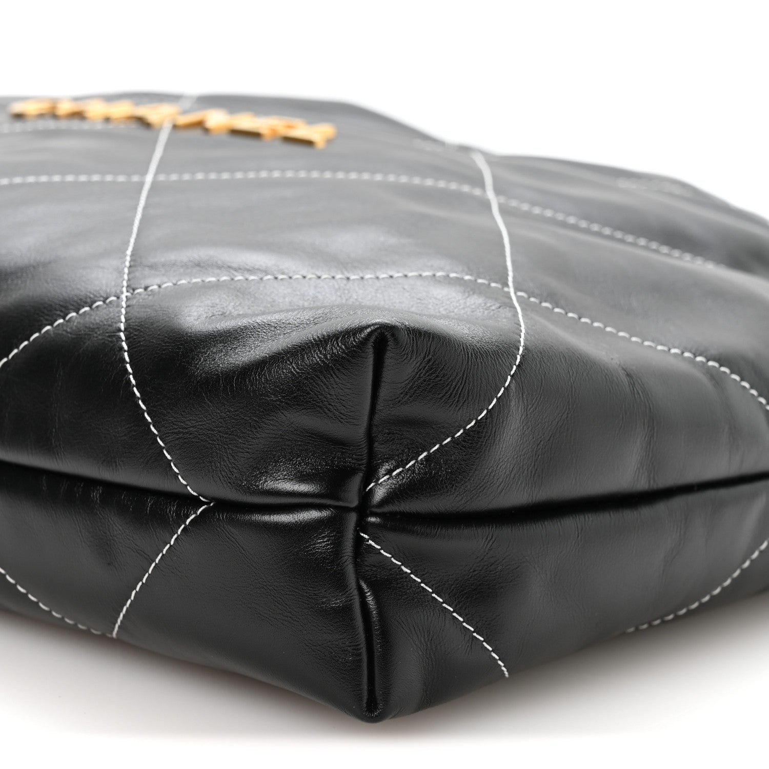 Shiny Calfskin Stitched Chanel 22 Black White