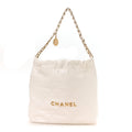 Shiny Calfskin Quilted Small Chanel 22 White
