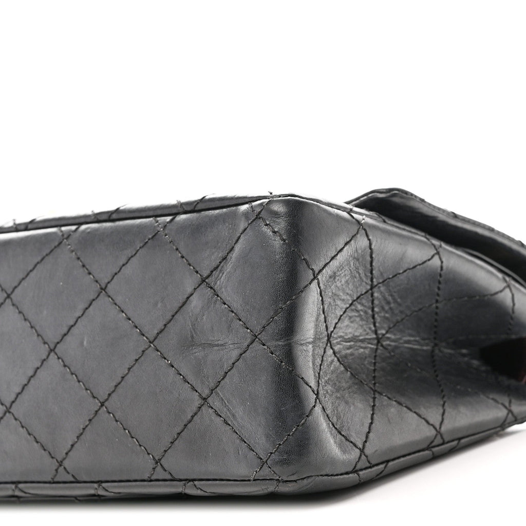 Aged Calfskin Quilted 2.55 Reissue 226 Flap Black
