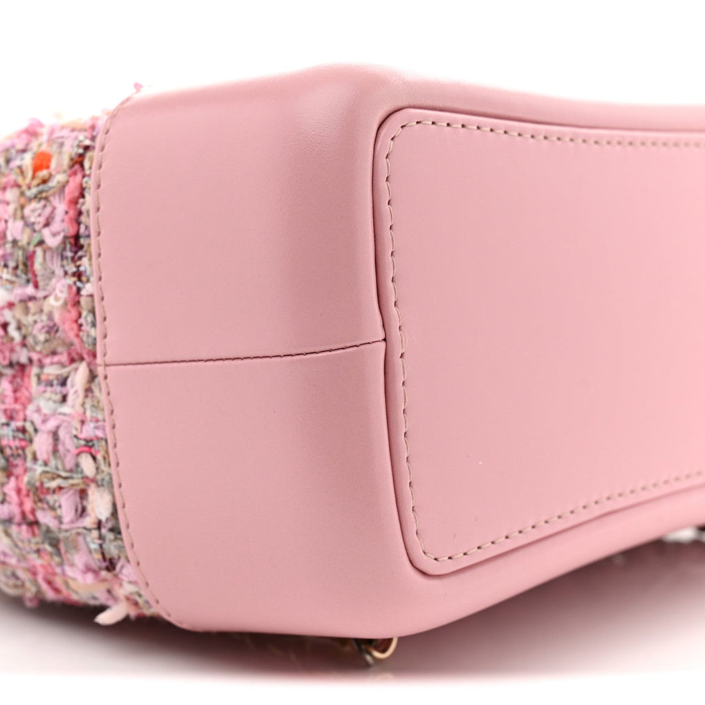 Tweed Calfskin Quilted Gabrielle Backpack Pink