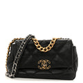 Lambskin Quilted Medium Chanel 19 Flap Black