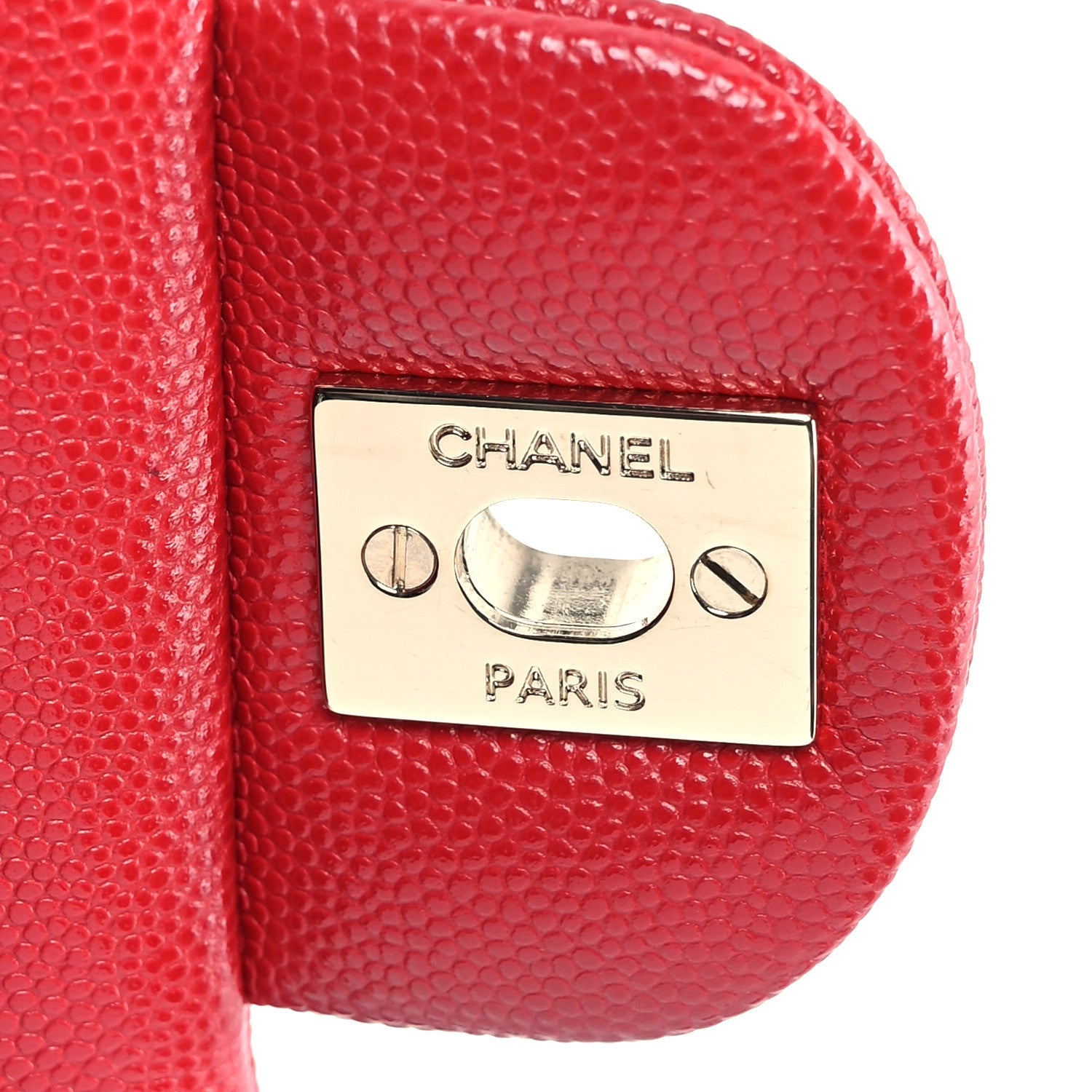 Caviar Quilted Small Double Flap Red