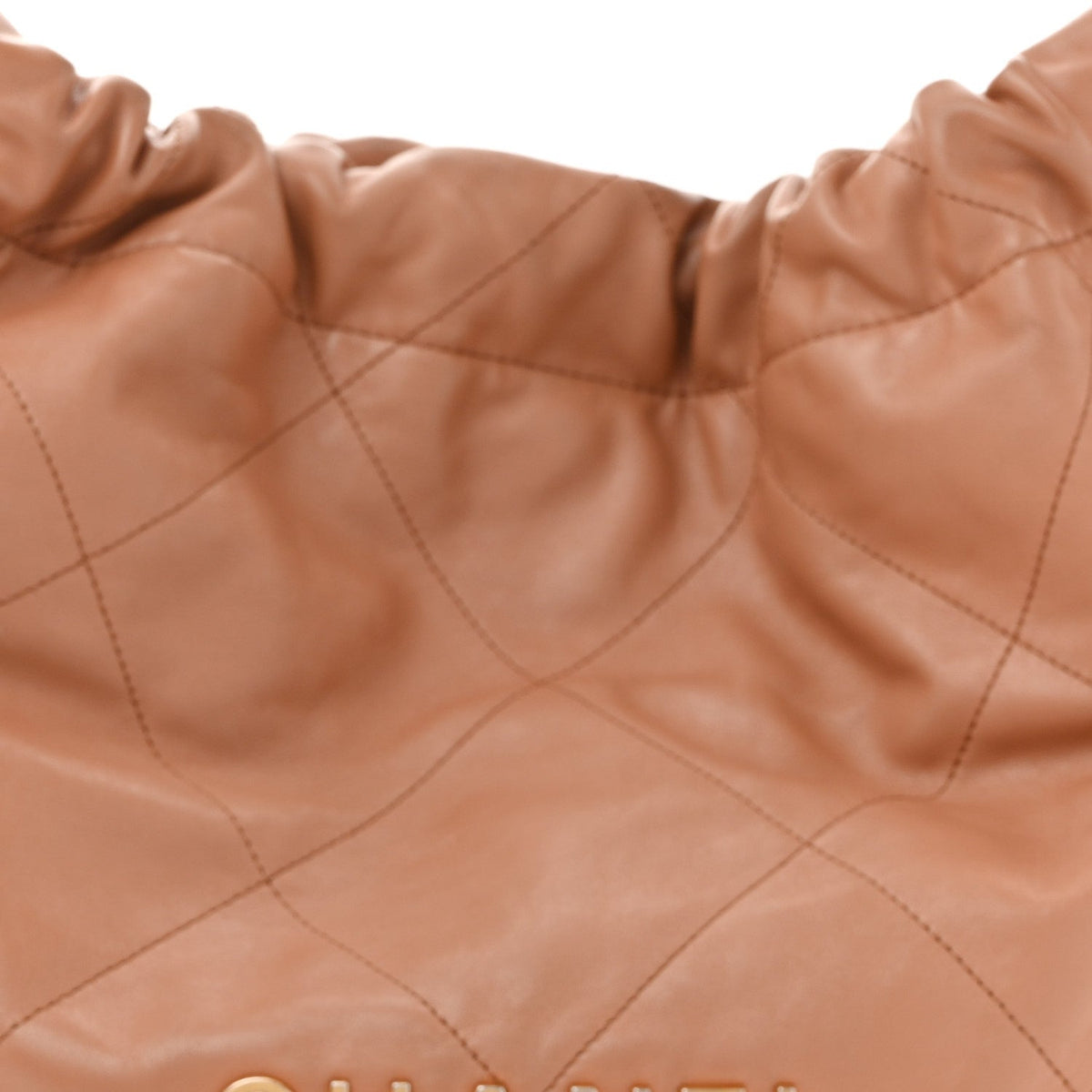 Shiny Calfskin Quilted Chanel 22 Beige