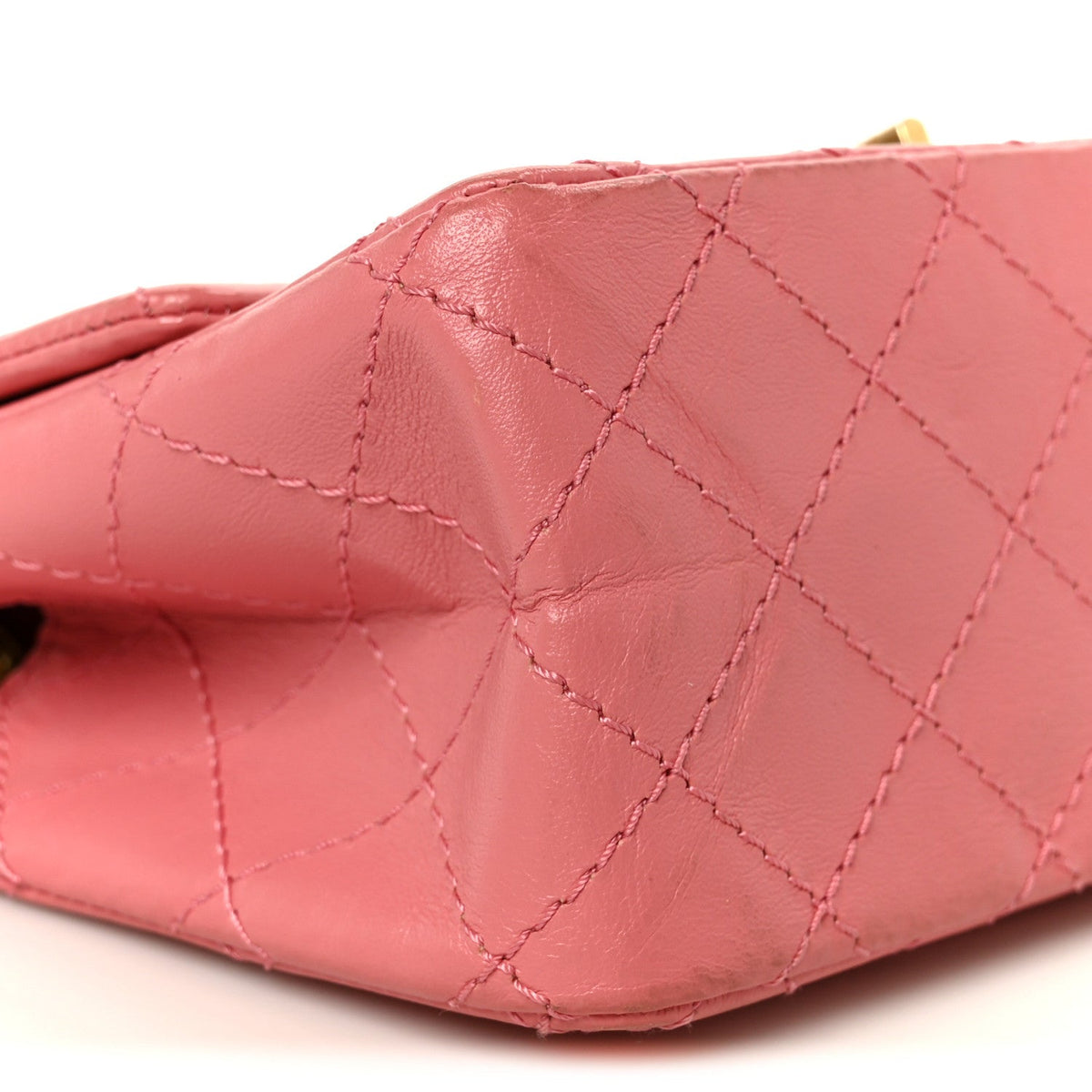 Aged Calfskin Quilted 2.55 Reissue Mini Flap Pink