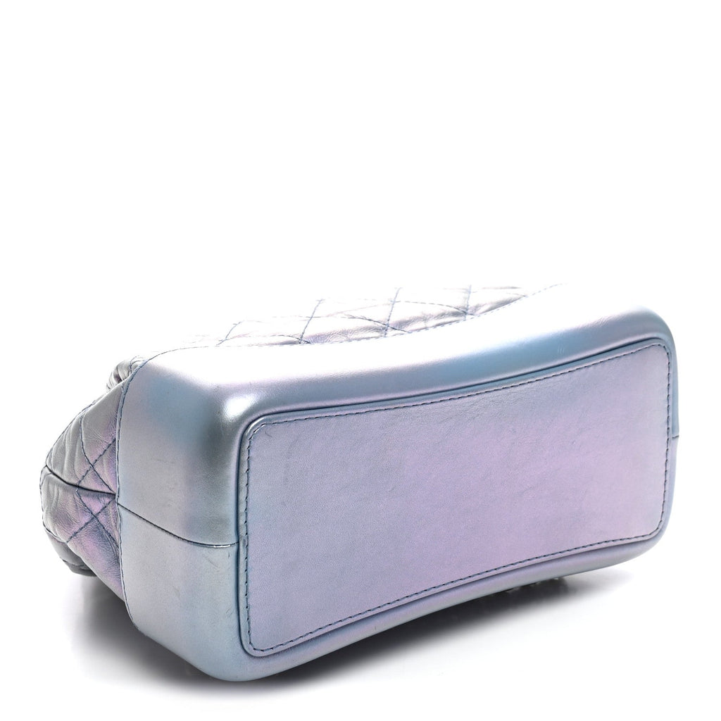 Iridescent Lambskin Calfskin Quilted Gabrielle Backpack Light Purple