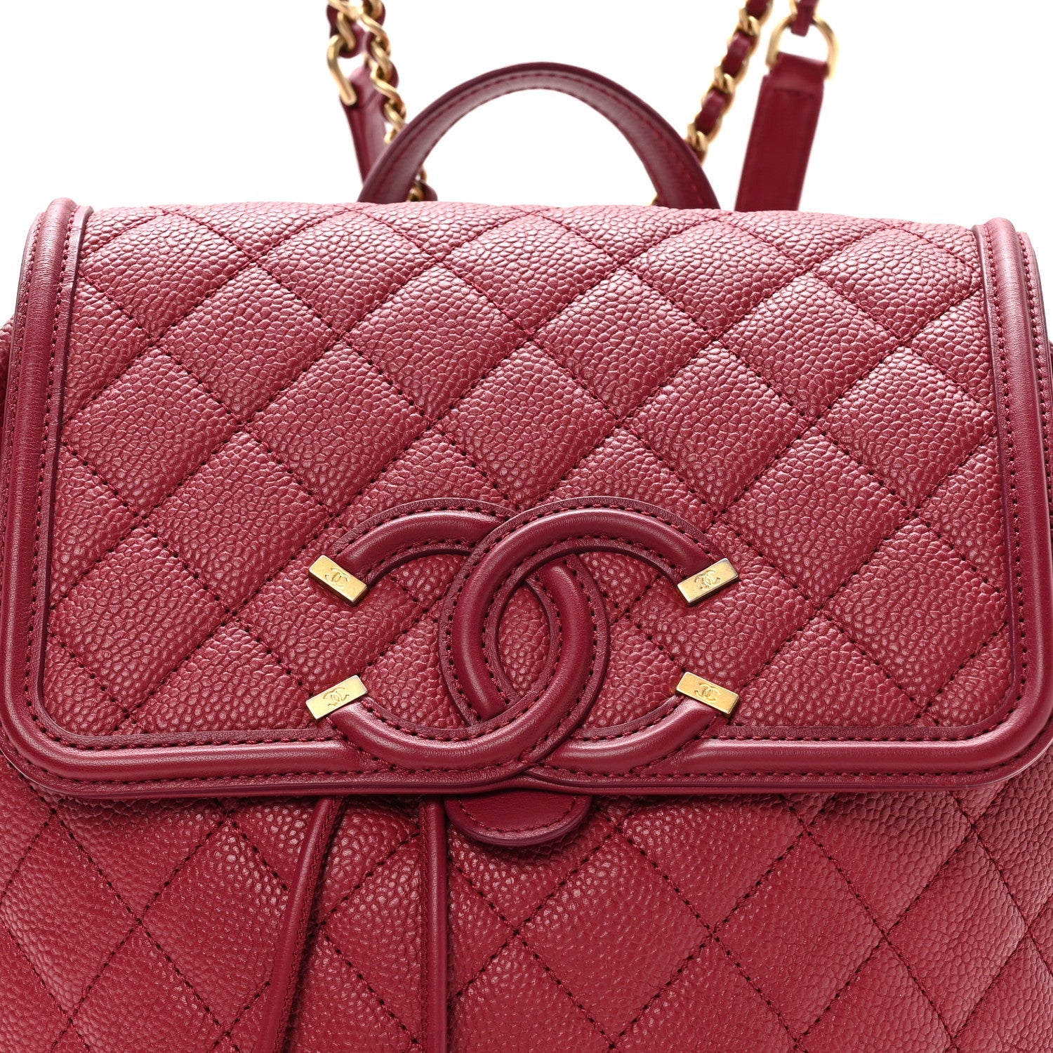 Caviar Quilted Filigree Backpack Dark Pink
