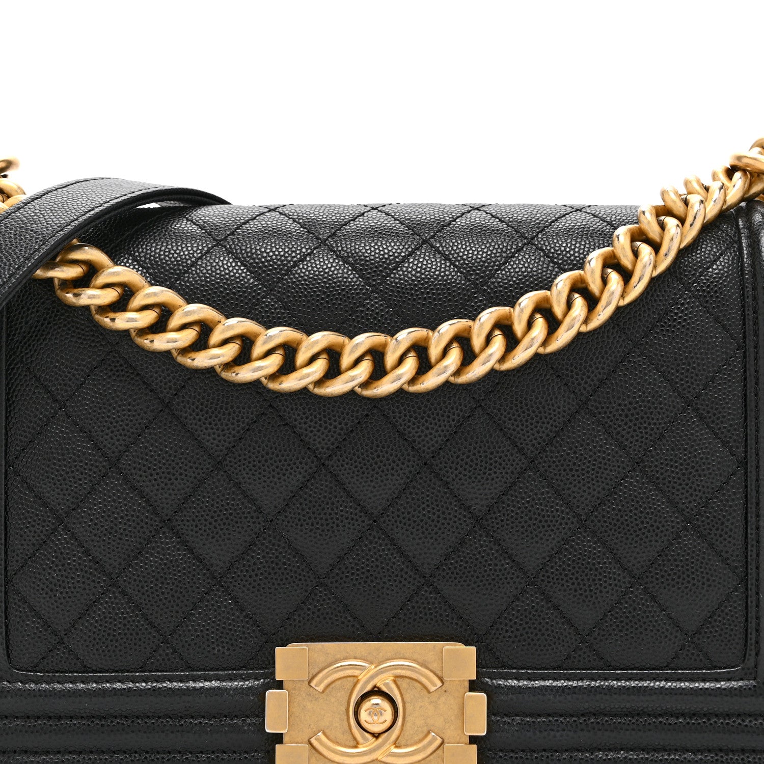 Caviar Quilted Medium Boy Flap Black