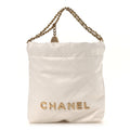 Shiny Calfskin Quilted Mini Chanel 22 White