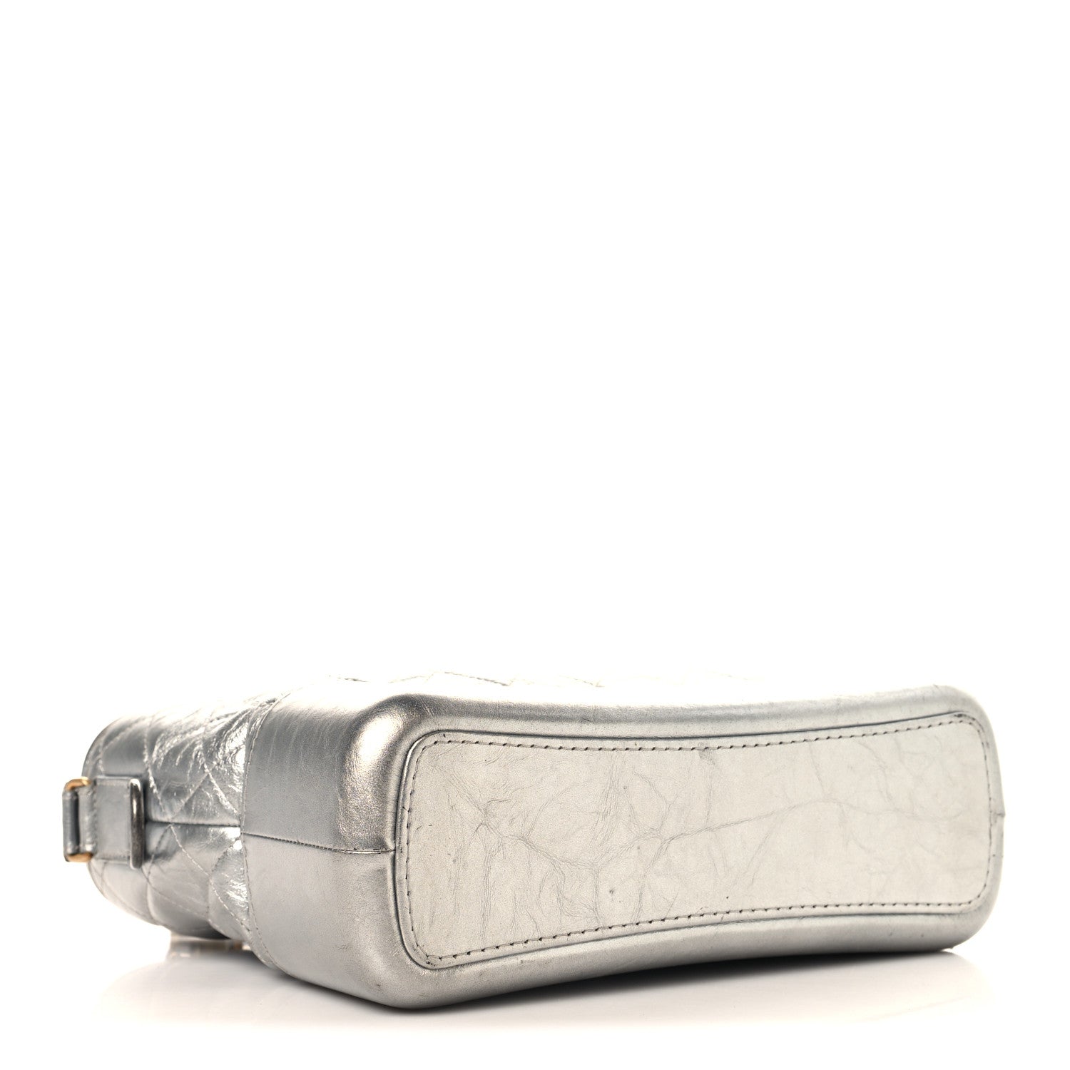Metallic Lambskin Calfskin Quilted Medium Gabrielle Hobo Silver