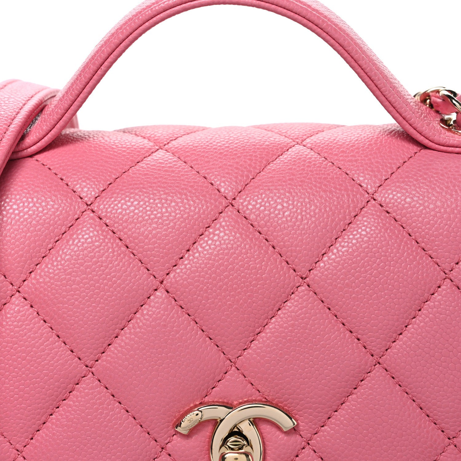 Caviar Quilted Small Business Affinity Flap Pink