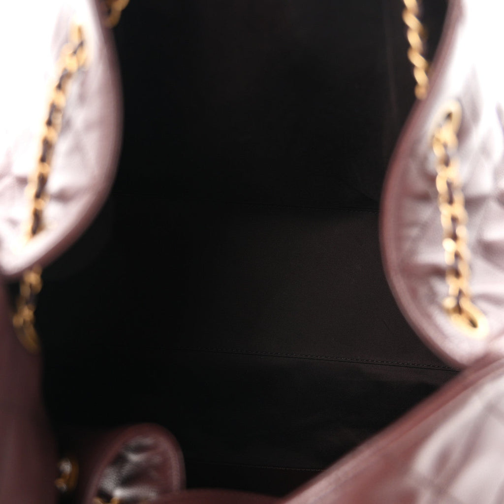 Caviar Quilted Large Chanel 25 Handbag Dark Brown
