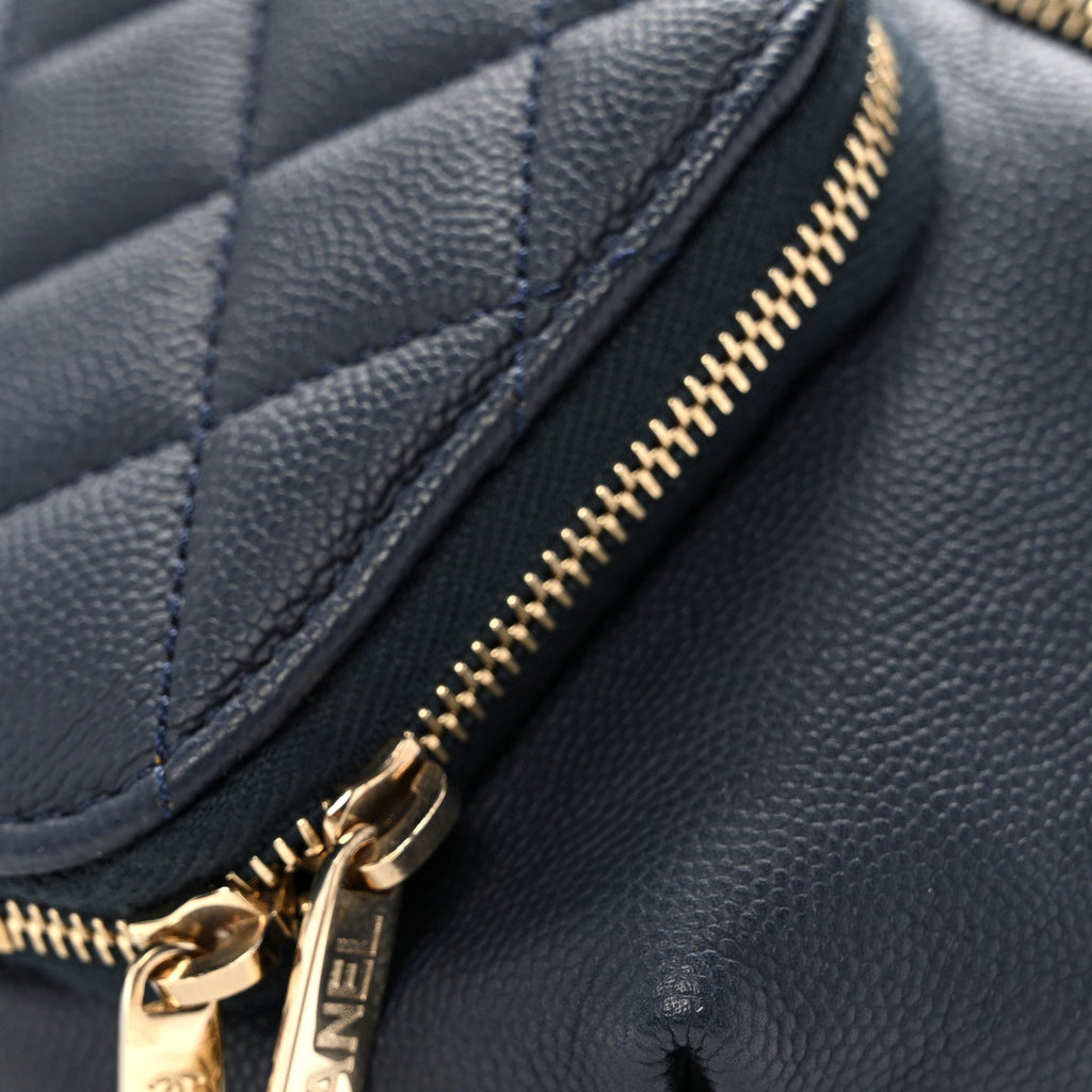 Caviar Quilted Business Affinity Waist Belt Bag Navy