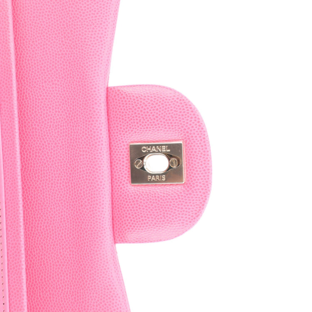 Caviar Quilted Jumbo Double Flap Pink