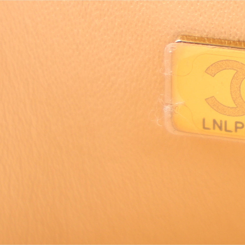 Lambskin Quilted Medium Double Flap Beige