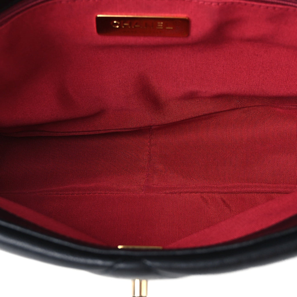 Goatskin Quilted Large Chanel 19 Flap Black