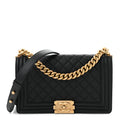 Caviar Quilted Medium Boy Flap Black