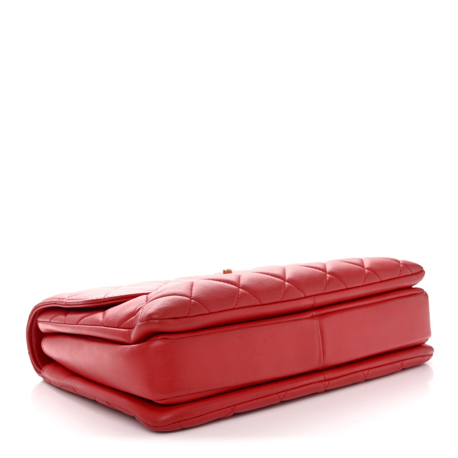 Lambskin Quilted Medium Trendy CC Flap Dual Handle Bag Red