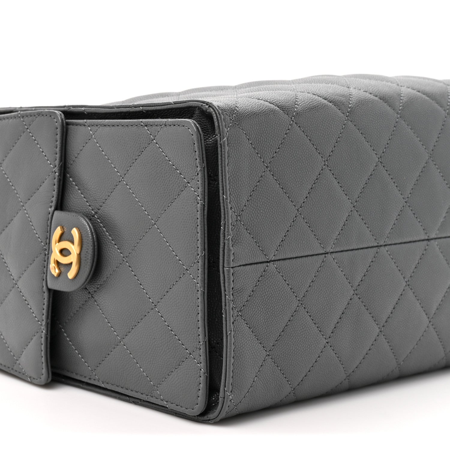 Caviar Quilted Medium Chanel 25 Handbag Dark Grey