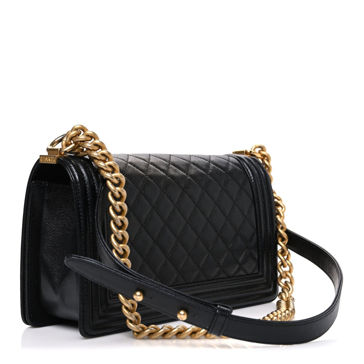 Caviar Quilted Medium Boy Flap Black