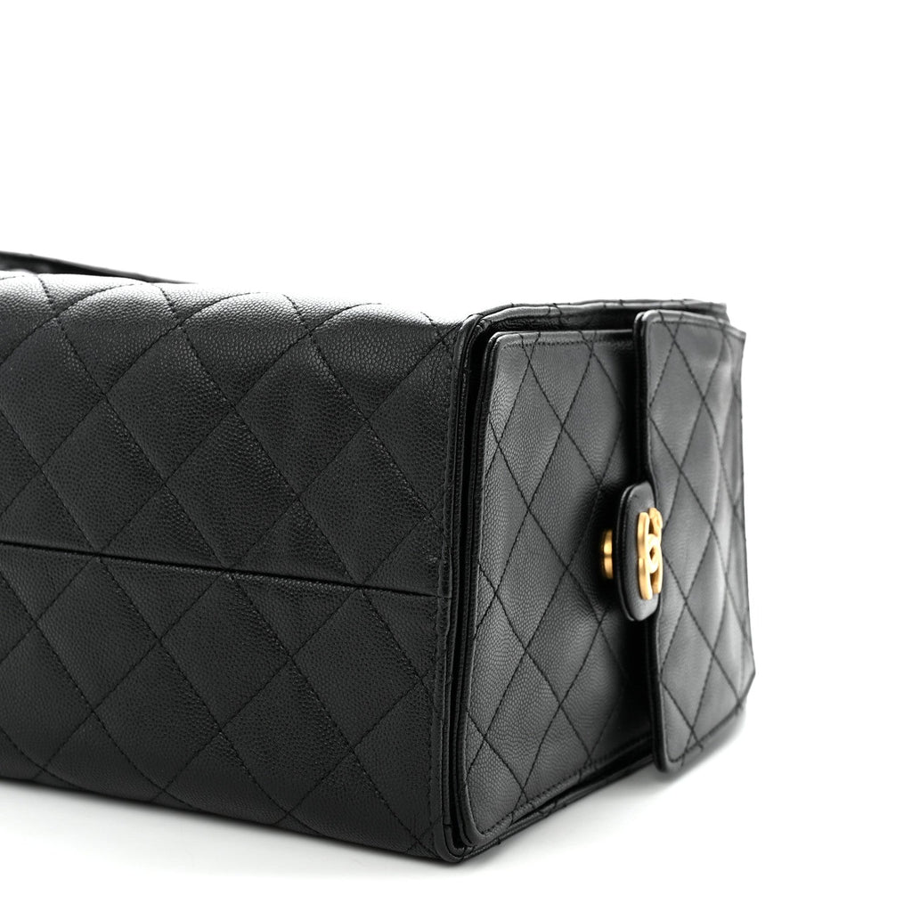 Caviar Quilted Medium Chanel 25 Handbag Black
