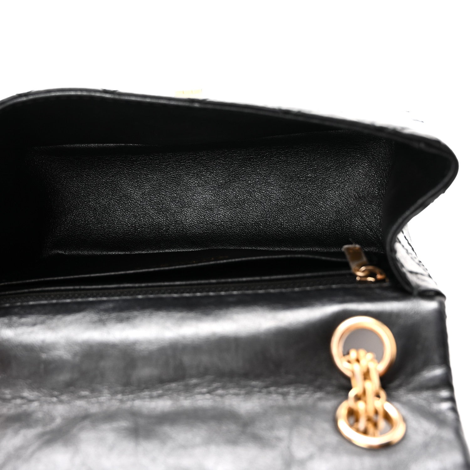 Aged Calfskin Quilted 2.55 Reissue Mini Flap Black