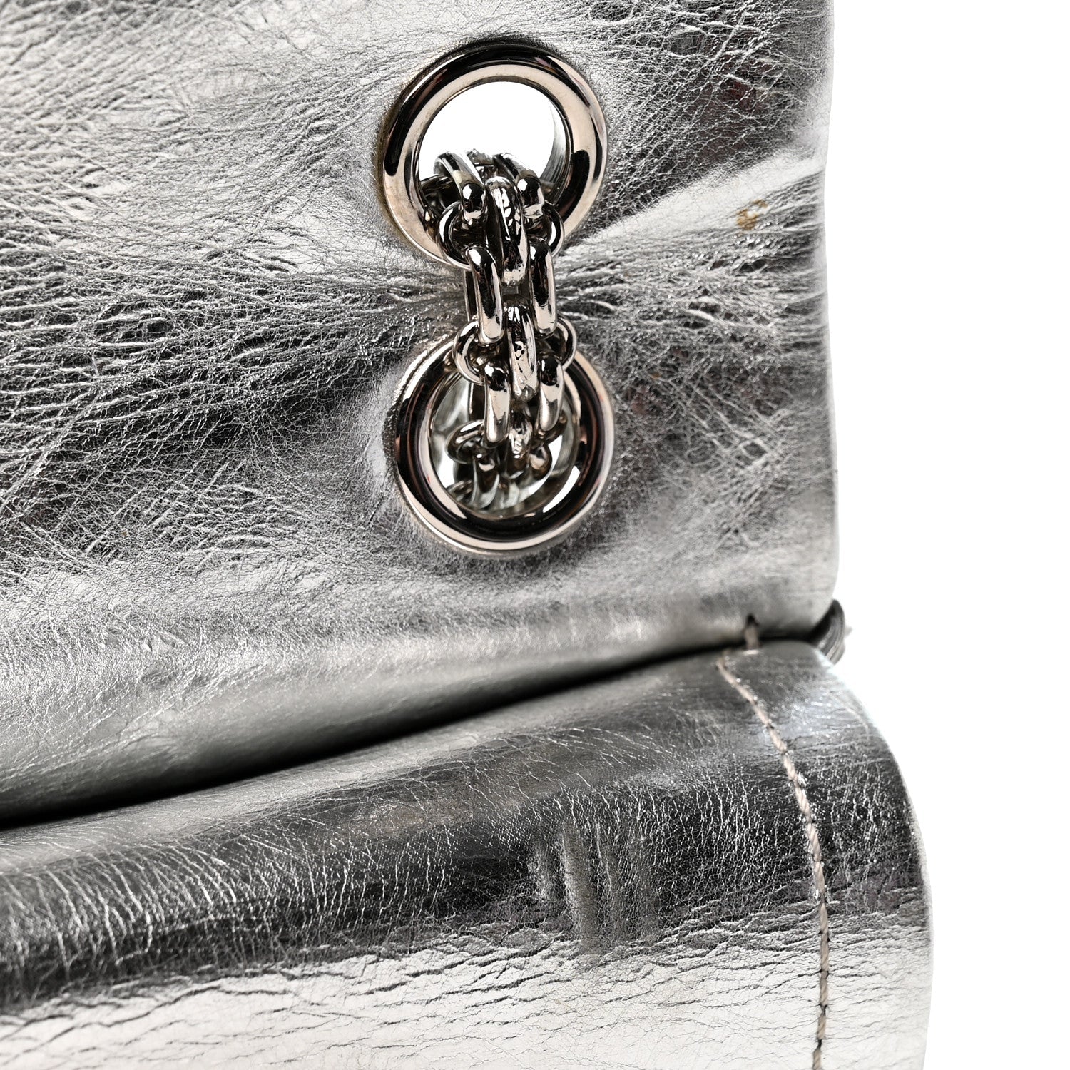 Metallic Aged Calfskin Quilted 2.55 Reissue 226 Flap Silver