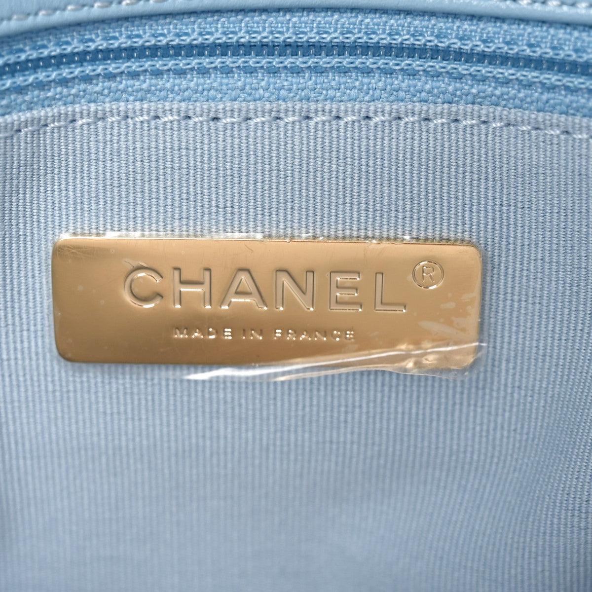 Lambskin Quilted Medium Chanel 19 Flap Light Blue Light Blue
