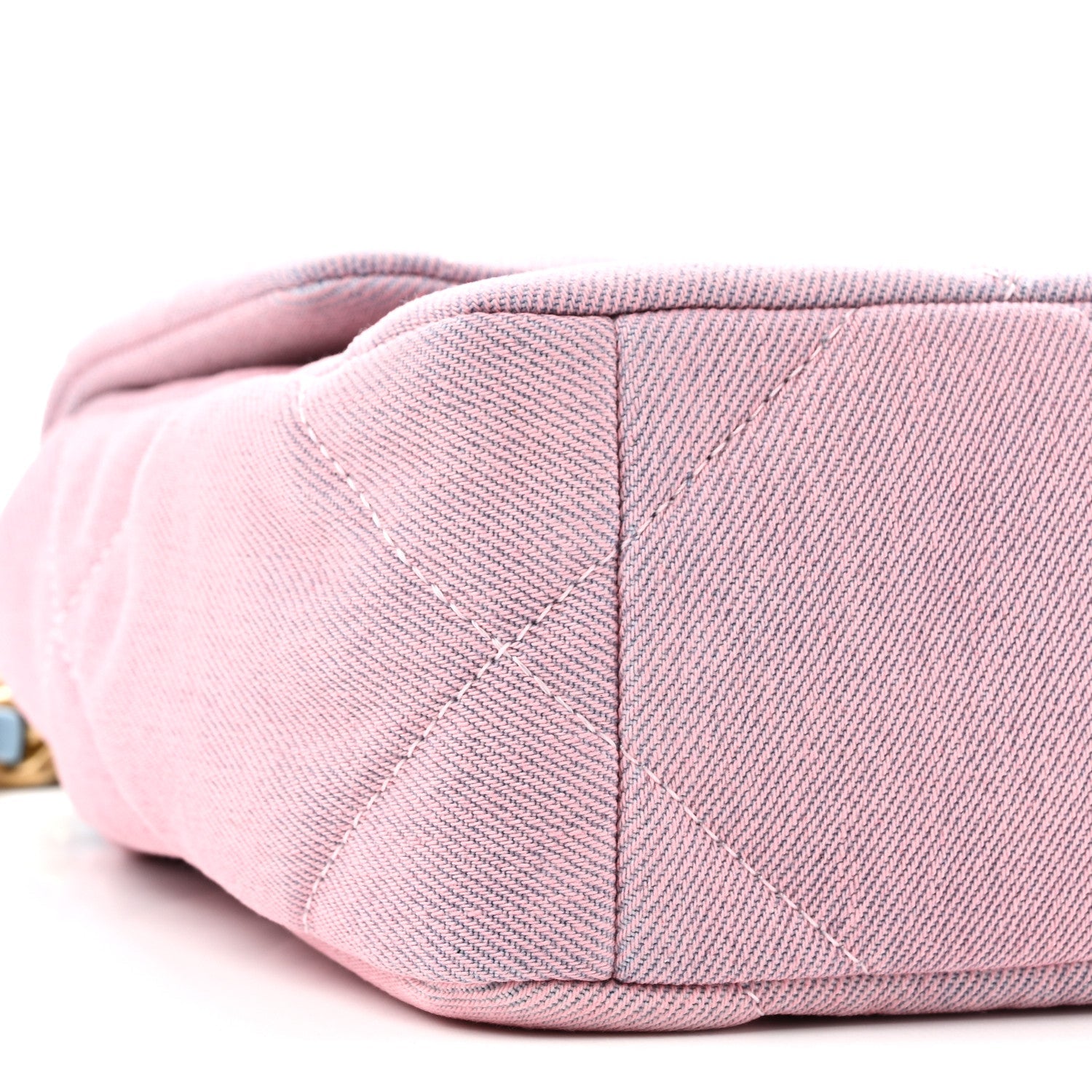 Denim Quilted Medium Chanel 19 Flap Blue Pink
