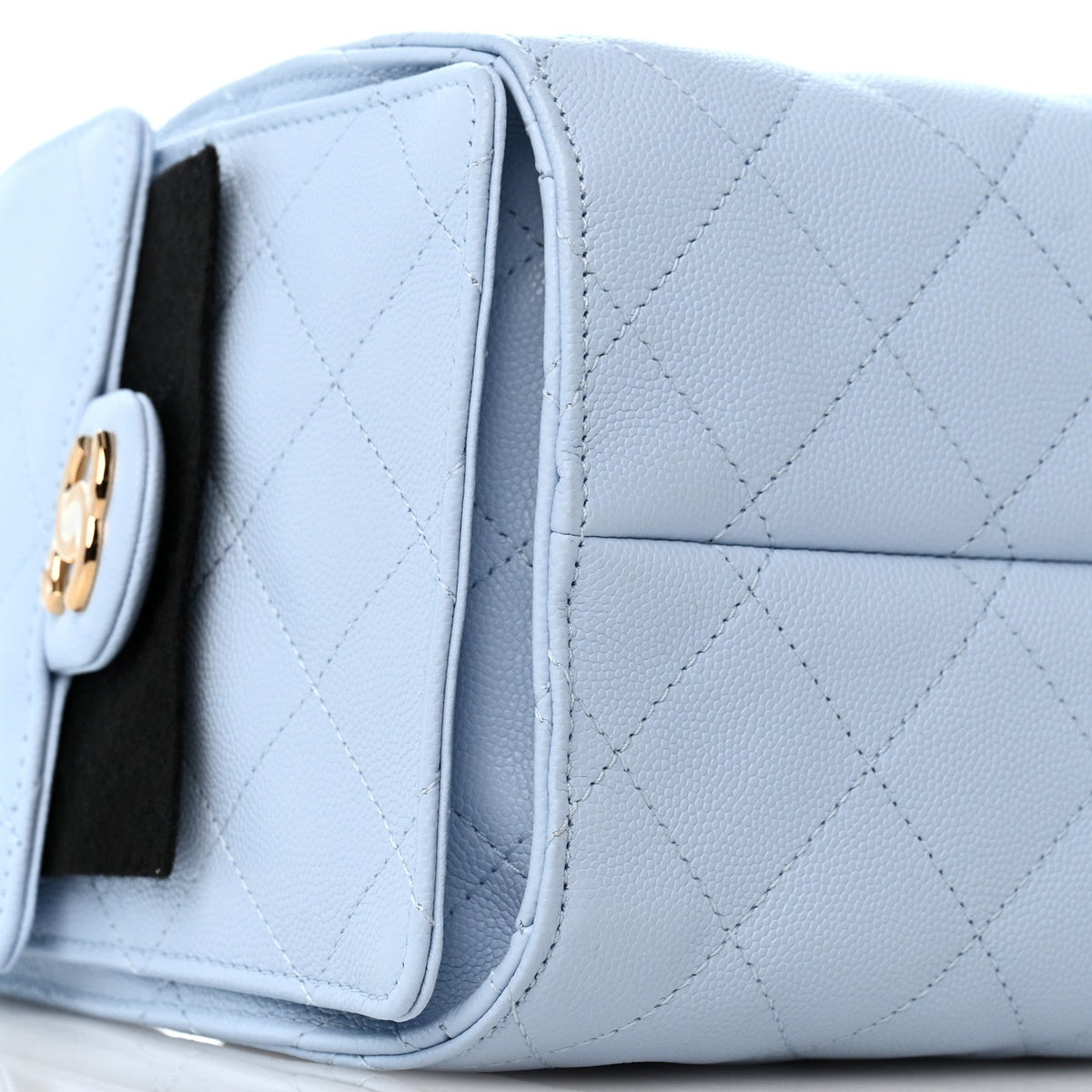Caviar Quilted Small Chanel 25 Handbag Light Blue
