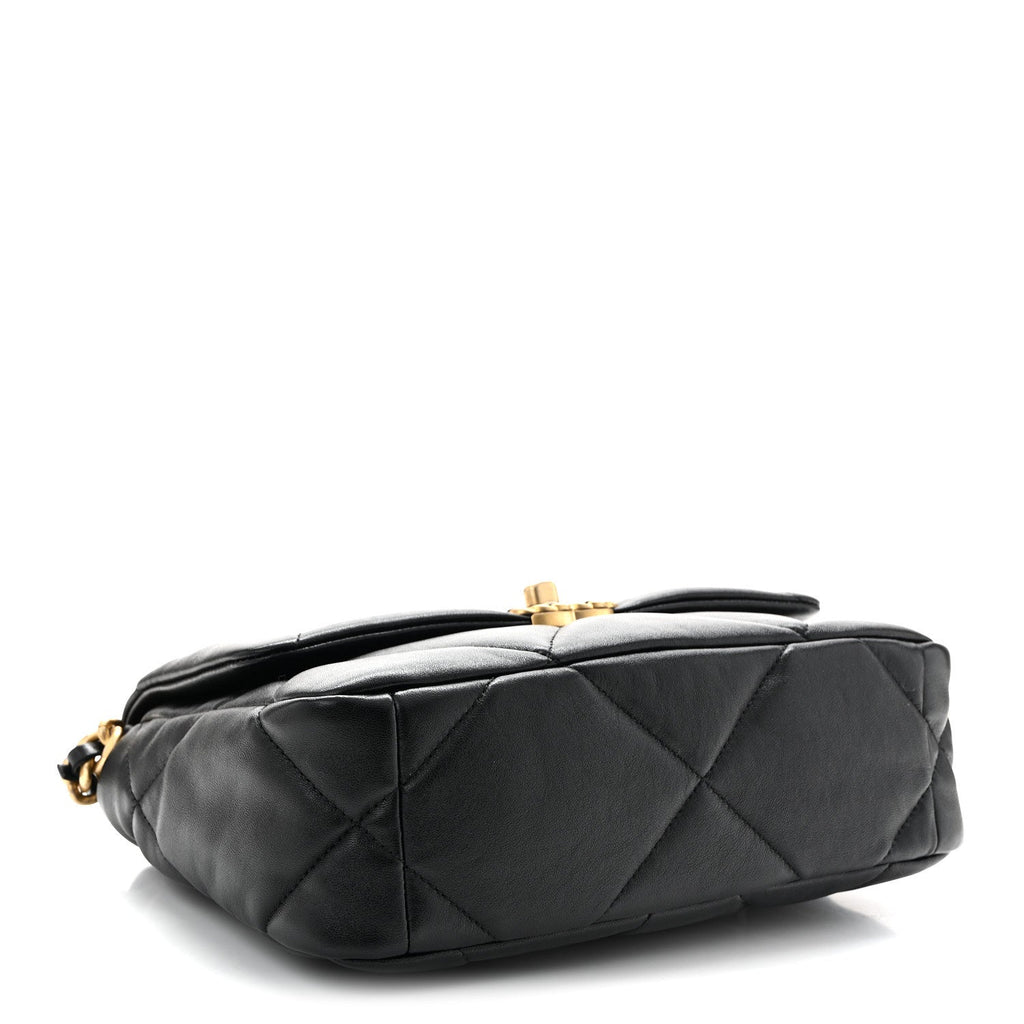 Lambskin Quilted Medium Chanel 19 Flap Black