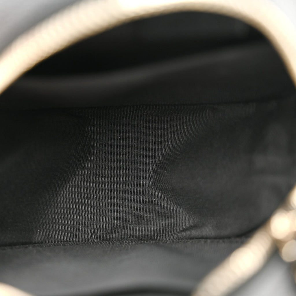 Caviar Quilted Round Filigree Crossbody Black
