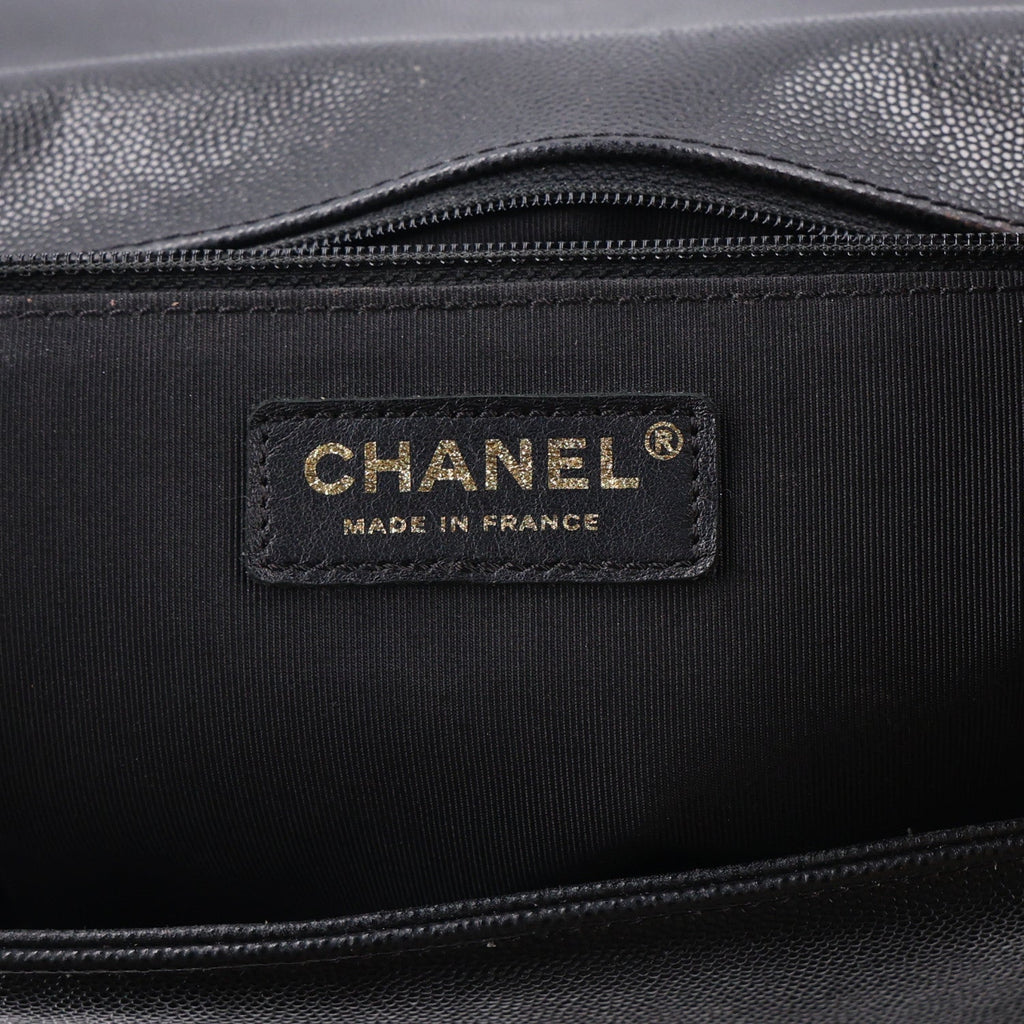 Caviar Quilted Large Boy Flap Black
