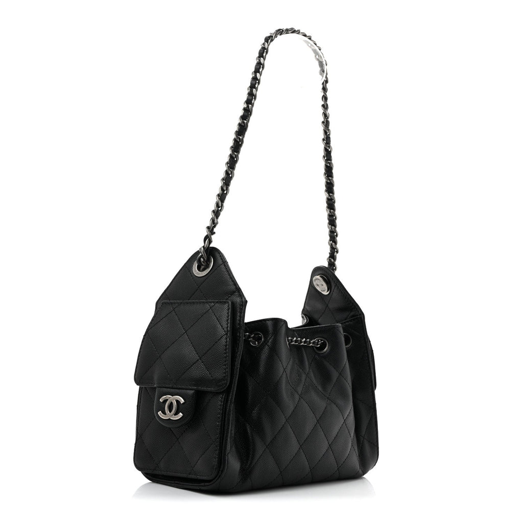 Caviar Quilted Mini Chanel 25 Handbag Black
