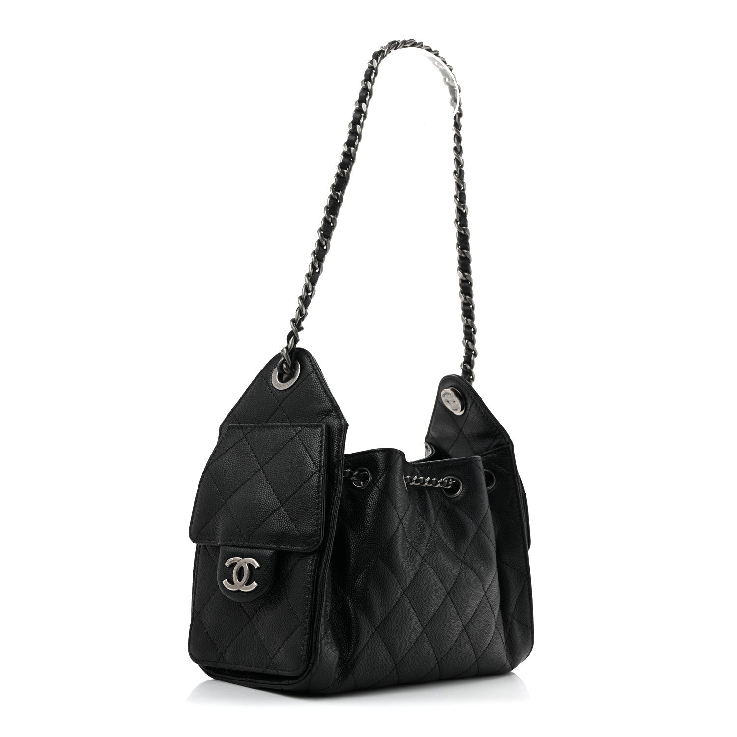 Caviar Quilted Mini Chanel 25 Handbag Black