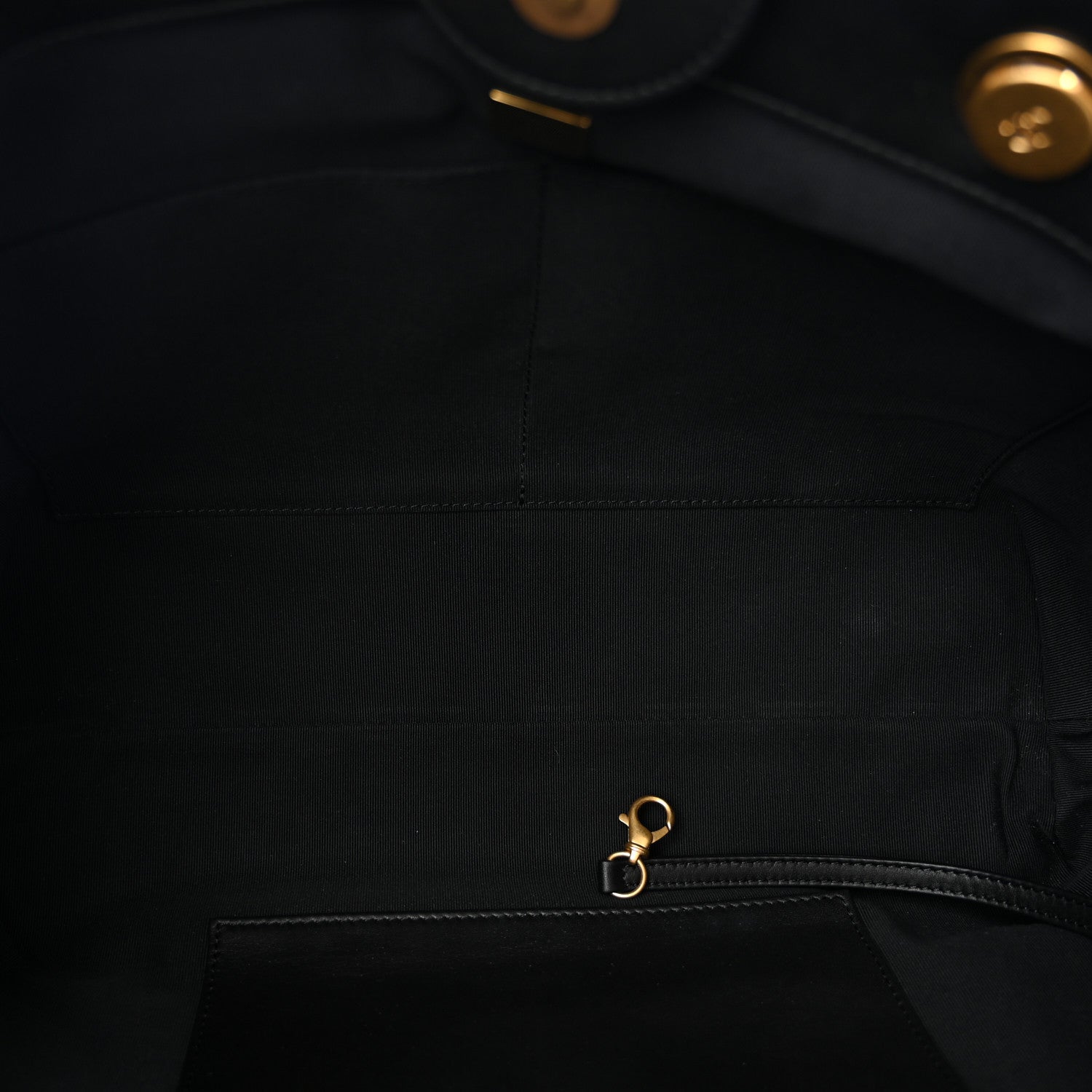 Denim Calfskin Quilted Small Deauville tote  Black