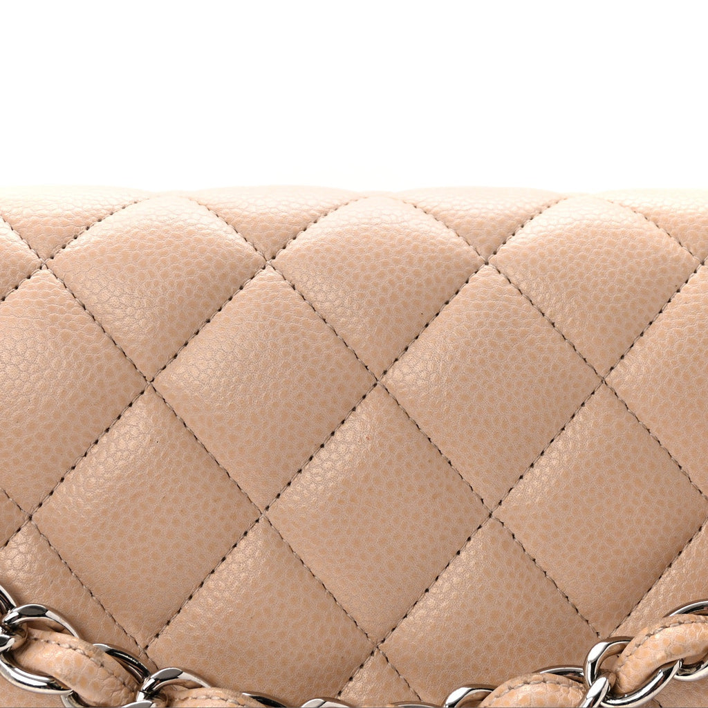 Caviar Quilted Jumbo Double Flap Light Pink