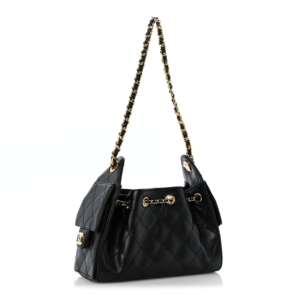 Caviar Quilted Mini Chanel 25 Handbag Black