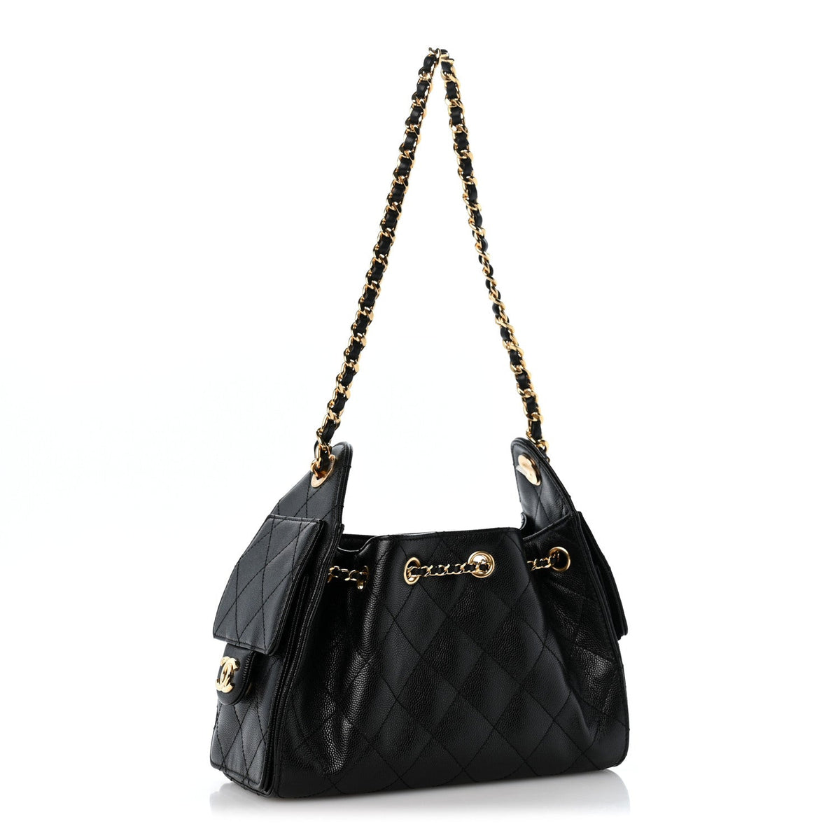 Caviar Quilted Mini Chanel 25 Handbag Black